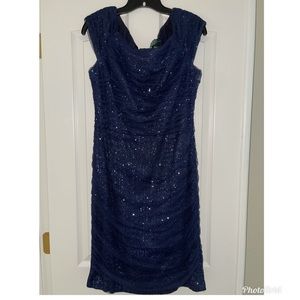 Ralph Lauren Evening Dress Navy Blue Size 8